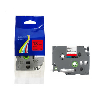Taśma do Brother TZe-FX441 18mm 8m czerwona taśma czarny napis flexi elastyczna