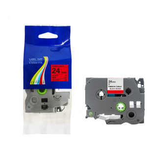 Taśma do Brother TZe-FX451 24mm 8m czerwona taśma czarny napis flexi elastyczna