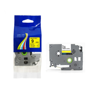 Taśma do Brother TZe-FX621 9mm 8m żółta taśma czarny napi flexi elastyczna