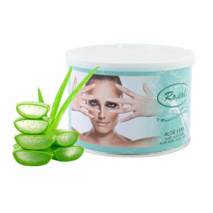 ROIAL Cera Depilatoria Liposolubile Aloe Vera 400 ml per Ceretta Professionale 1 barattolo