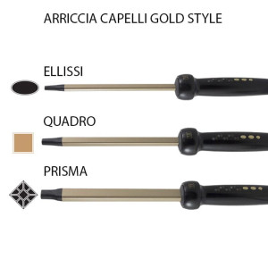 MELCAP PIASTRA FERRO ARRICCIACAPELLI IN CERAMICA E TORMALINE ELLISSI PRISMA QUADRO GOLD STYLE PRISMA