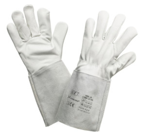 Guanti Tig in fiore con manichetta in crosta
