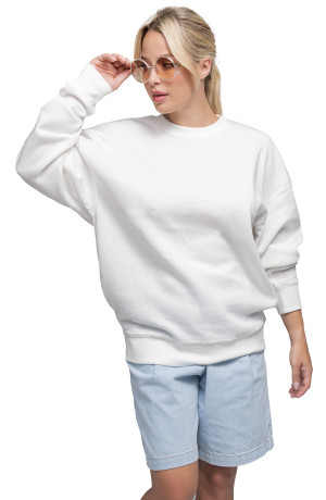 Bluza unisex Crimson Cut Crew Neck - biała