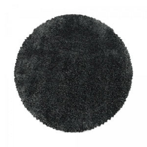 Unamourdetapis Tapis rond poils longs shaggy tissé motif uni UNI B