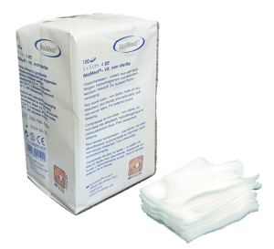 Kompresy włókninowe niejałowe 5 cm x 5 cm 4 warstwy 100 sztuk VK Maimed
