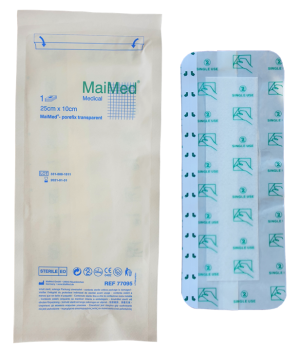 Porefix Jałowy transparentny plaster pooperacyjny 10x25 cm 1 sztuka Maimed