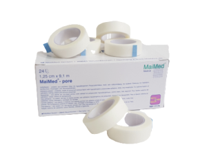 Przylepce włókninowe hypoalergiczne 1,25 cm x 9,1 m Pore 24 sztuki Maimed