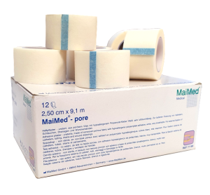 Przylepce włókninowe hypoalergiczne 2,5 cm x 9,1 m Pore 12 sztuk Maimed