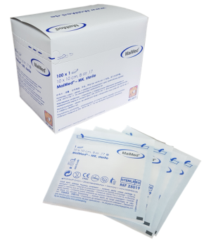 Kompresy jałowe z gazy 10 cm x 10 cm 8 warstw 17 nitek 100 sztuk MK Maimed