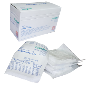 Kompresy jałowe z gazy 5 cm x 5 cm 8 warstw 17 nitek 20 x 5 sztuk MK Maimed