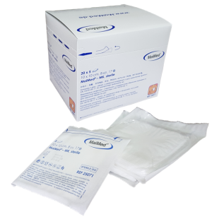Kompresy jałowe z gazy 10 cm x 10 cm 8 warstw 17 nitek 20 x 5 sztuk MK Maimed