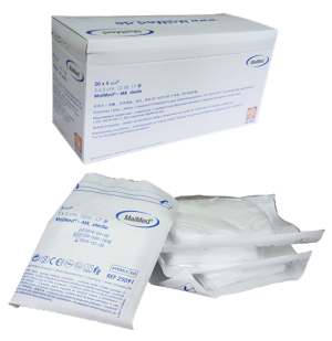 Kompresy jałowe z gazy 5 cm x 5 cm 12 warstw 17 nitek 20 x 5 sztuk MK Maimed