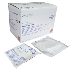 Kompresy jałowe z gazy 10 cm x 10 cm 12 warstw 17 nitek 20 x 5 sztuk MK Maimed