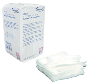 Kompresy z gazy niejałowe 8 warstw 17 nitek 7,5 cm x 7,5 cm 100 sztuk MK Maimed
