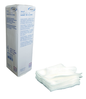 Kompresy z gazy niejałowe 12 warstw 17 nitek 5cm x 5 cm 100 sztuk MK Maimed