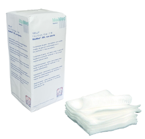 Kompresy z gazy niejałowe 12 warstw 17 nitek 7,5 cm x 7,5 cm 100 sztuk MK Maimed