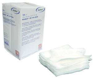 Kompresy z gazy niejałowe 12 warstw 17 nitek 10 cm x 10 cm 100 sztuk MK Maimed