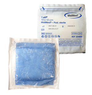 Jałowy kompres chłonny 10 cm x 10 cm PAD Maimed 1 sztuka