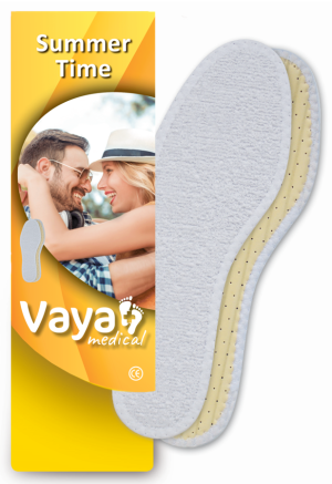Wkładki z bawełny frotte z jonami srebra i aktywowanym węglem na bose stopy Vaya Summer Time 1 para