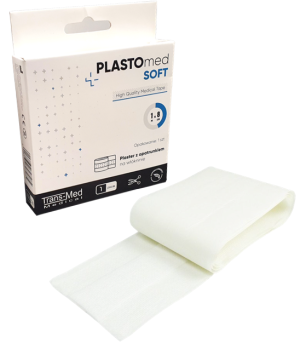Plaster włókninowy hypoalergiczny z opatrunkiem 8 cm x 1 m Plastomed Soft