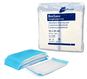 Kompresy wysoko chłonne niejałowe 10x20 cm MEDIPAD 25 sztuk Meditrade