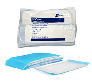 Kompresy wysoko chłonne niejałowe 10x30 cm MEDIPAD 25 sztuk Meditrade