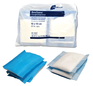 Kompresy wysoko chłonne niejałowe 10x10 cm MEDIPAD 25 sztuk Meditrade