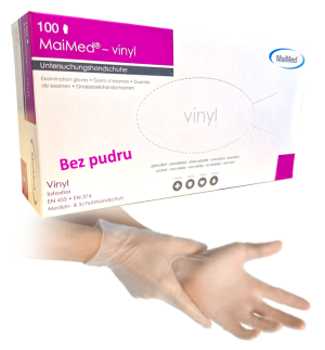 Rękawice winylowe bez pudru 100 sztuk Maimed