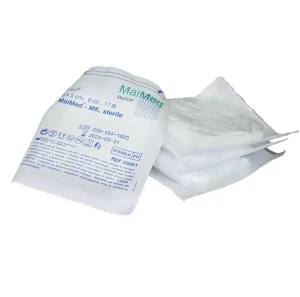 Kompresy jałowe z gazy 5 cm x 5 cm 8 warstw 17 nitek 1 x 5 sztuk MK Maimed