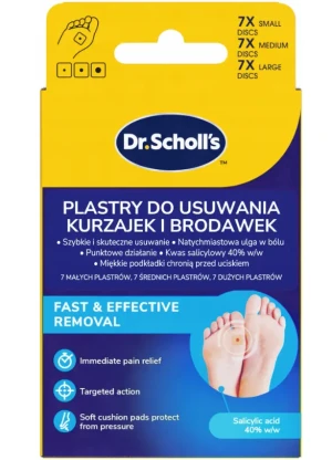 Scholl plastry do usuwania kurzajek i brodawek 21 sztuk
