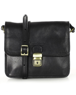 Torba skórzana kwadratowa premium Florence bag - MARCO MAZZINI czarna