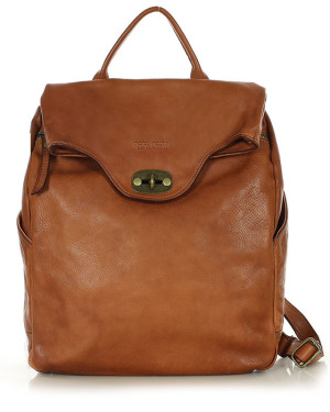 MARCO MAZZINI Duży akademicki plecak old pelle travel big brąz camel