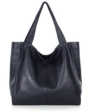 MARCO MAZZINI Torebka miejski shopper bag skóra naturalna handmade czarny