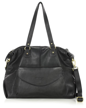Elegancka skórzana torba na ramię A4 Marco Mazzini - Shopper bag czarna, pojemna do pracy