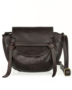 Marco Mazzini Torebka listonoszka skórzana saddle bag brąz caffe