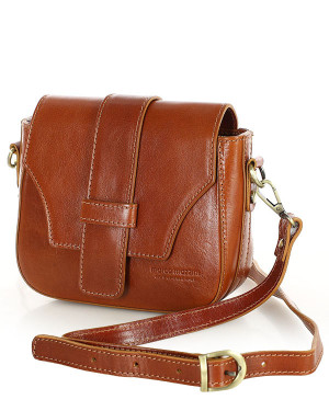 Torebka skórzana crossbody bag MAZZINI VERONA - camel