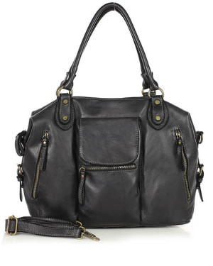 Torba biznesowa bowling retro bag skórzana - MARCO MAZZINI czarny