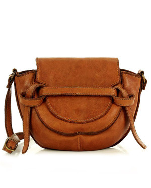 Marco Mazzini Torebka listonoszka skórzana saddle bag brąz camel
