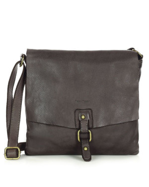 Torebka skórzana listonoszka stylowy minimalizm ala messenger leather bag - MARCO MAZZINI brąz caffe