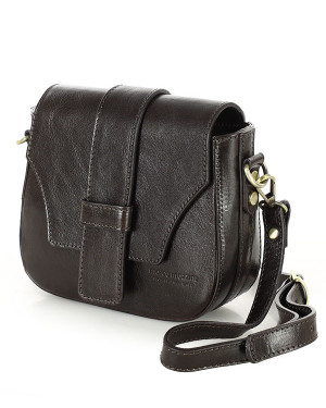 Torebka skórzana crossbody bag MAZZINI VERONA - brąz caffe
