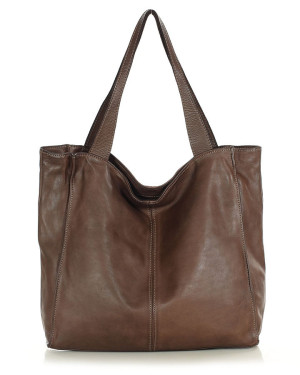 MARCO MAZZINI Torebka miejski shopper bag skóra naturalna handmade brąz