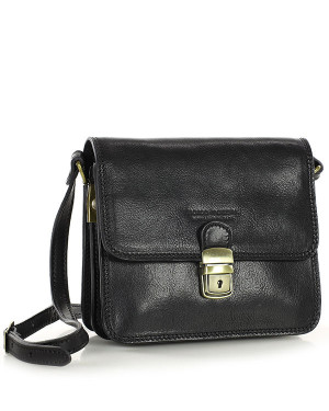 Torba skórzana kwadratowa premium Florence bag - MARCO MAZZINI czarna