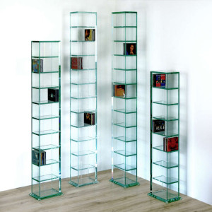 DVD-Regale aus Glas The Art Maßanfertigung Glasmöbel – in Deutschland produziert
