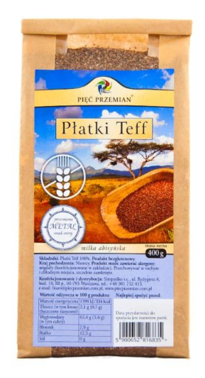 Teff płatki brązowe Milka Abisyńska 350 g Pięć Przemian