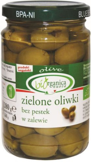 Oliwki Zielone bez pestek w zalewie  280g BioOrganica