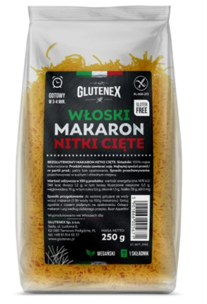 Makaron Nitki Cięte 250 g Glutenex