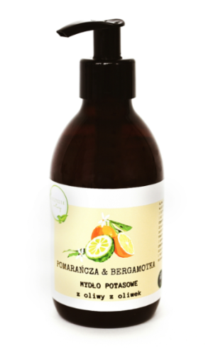 Mydło Potasowe z Oliwy z Oliwek Pomarańcza - Bergamotka 300ml Koszyczek Natury