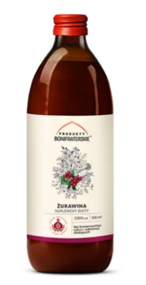 Sok z Żurawiny 500ml Produkty Bonifraterskie