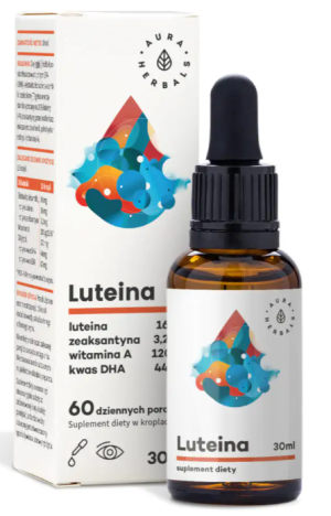 Luteina + Witamina A + DHA + Zeaksantyna krople (30 ml) Aura Herbals