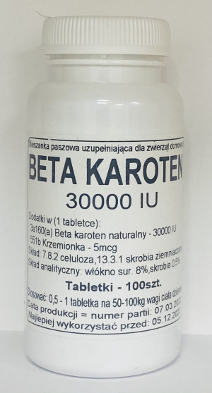 Beta karoten (Witamina A) - tabletki 30000 IU Podkowa